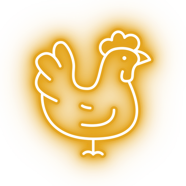 Neon yellow chicken icon